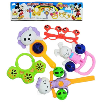Lovely Colorful Shaking Micky Mouse Jhunjhuni Set For New Born Baby (jhuna_micky_bd_a4003) image