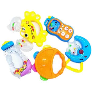 Lovely Colorful Shaking Musical Instruments Set For New Born Baby (jhunjhuni_a43_packet) image