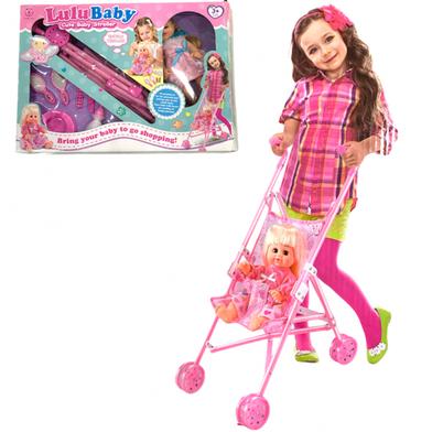 Lulu Cute Baby Doll Toy stroller Kid 14 inch image