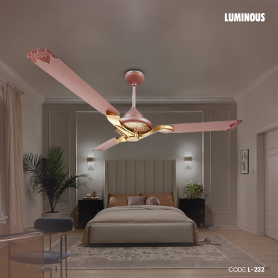 Luminous Jaipur Mahal 52 Inch 3 Blade Decorative Energy Saving Ceiling Fan (Rose Gold) image
