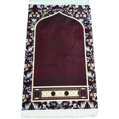 Luxury Excellence Prayer Mat Any Design Deep Maroon Color (70x123 cm) image