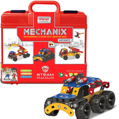 MECHANIX Boy's and Girl's Advance Smart Bag, Construction Toy, Building Blocks, DIY Toy - Multicolor, 7 Plus image
