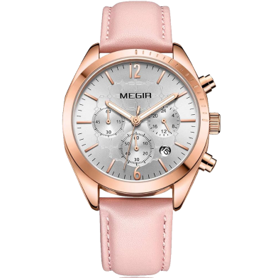 MEGIR Ladies Watch Rose Gold -Red image