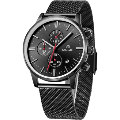 MEGIR MS2011 Men's Quartz Stainless Steel Chronograph Watch image