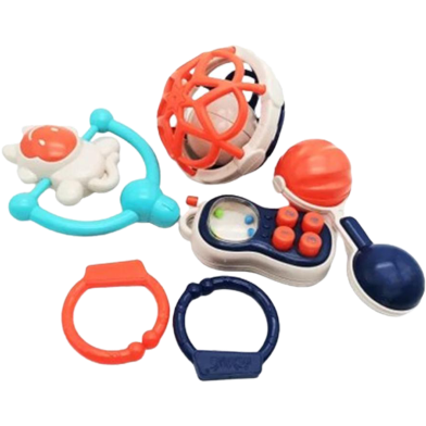 MIMI BELL ERES For New Born Baby Rattle and Teether - 5 Pcs (mimi_bells_pack_m3) image