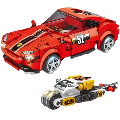 MINGDI LEIBAO 10130 Non Lego RED LAUNCH CAR Set Toy Assembly Model Racers Speed ​​Racing 426 Blocks image