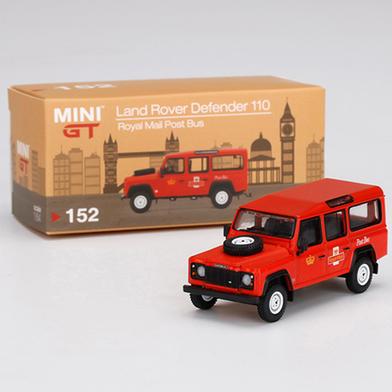 MINI GT 1:64 Die Cast # 152 – Land Rover Defender 110 UK Royal Mail Post Bus image