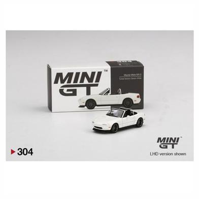 MINI GT 1:64 Die Cast # 304 – Mazda Miata MX-5 – Tuned Version Classic White image