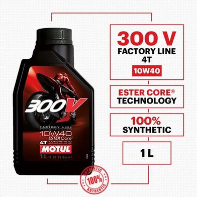MOTUL 300v FL Road Racing Synthetic 10W40 Motor-Cycle Engine Oil 1 Liter image