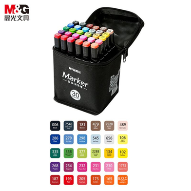 M And G Animation Color Marker 30 colors Set Double Tip Drawing Markers Sketch Art Marker Pen Alcoholic Pens For Artist image
