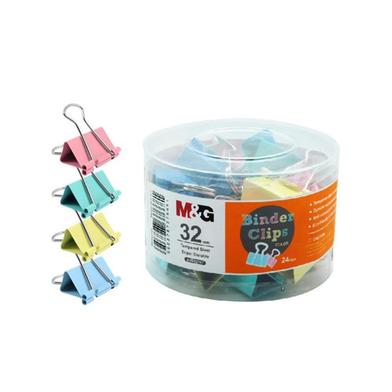 M And G Colorful Binder Clip 32mm 24pc 32mm (4 Mixed Colors) image