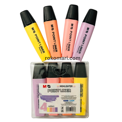M And G Pastel Highlighter/Point Liner 4 Pcs Set AHM21580 image