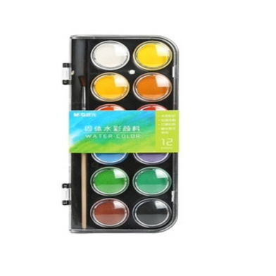 M And G Solid Watercolor Cake Set 12 Pcs With Free Brush- APLN6564 image