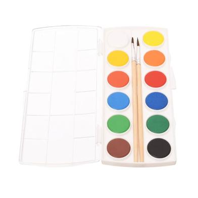 M And G Water Color Paint 12 colors With 2 Brushes 8 g -APLN6587 image