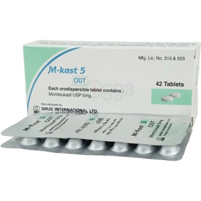 M-Kast 5 mg Chewable 14's Strip Tablet image