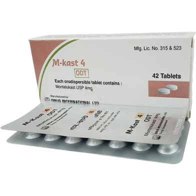 M-Kast ODT 4 mg Chewable 14's Strip Tablet image