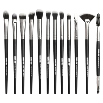 Maange 12 pcs Eye Brush Sets - Black Color image