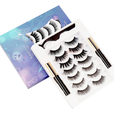 Maange Magnetic Eyelash 7 Pairs Eyeliner and Tweez Sets image