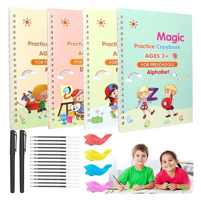 RAM Magic Practice Copy Book for Kids (4 BOOK + 10 REFILL+ 1 pen +1