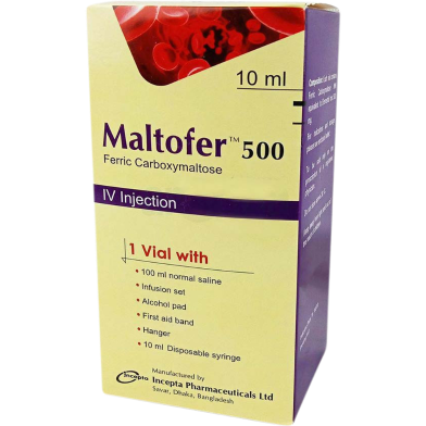 Maltofer 500 mg/10 ml IV Injection 10 ml Vial image