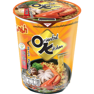 Mama Instant Cup Noodles Oriental Kitchen Spicy Seafood Flavour 65 gm image