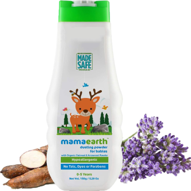 Mamaearth Baby Powder With Organic Oatmeal and Arrowroot Powder 150 gm image