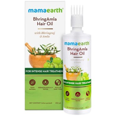 Mamaearth BhringAmla Hair Oil with Bhringraj and Amla for Intense Hair Treatment - 250ml image