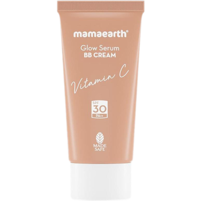 Mamaearth Glow Serum BB Cream with Vitamin C and Turmeric | Long Lasting Natural Shade (25 gm) image