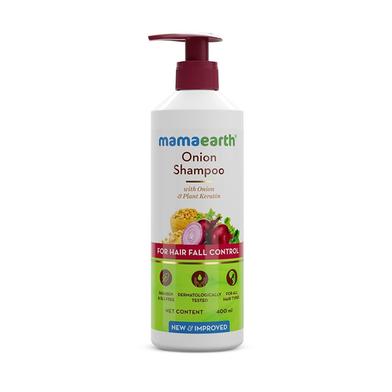 Mamaearth Onion Shampoo with Onion and Plant Keratin for Hair Fall Control - 400ml image