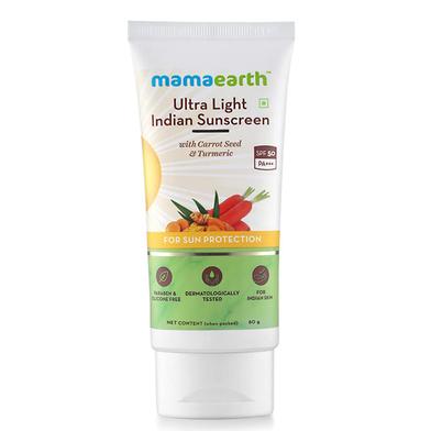 Mamaearth Ultra Light Sunscreen With Carrot Seed Turmeric And SPF 50 Pa Plus Plus Plus - 80ml Indian image