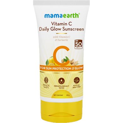 Mamaearth Vitamin C Daily Glow Sunscreen With Vitamin C and Turmeric for Sun Protection and Glow 50 gm image