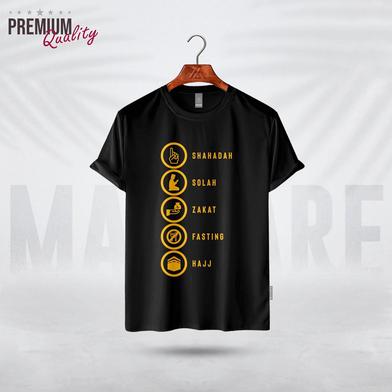 Manfare Premium Graphics T Shirt Black Color For Men image