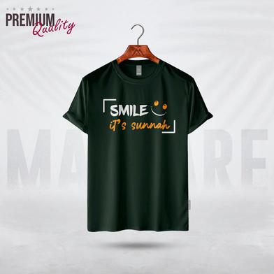 Manfare Premium Graphics T Shirt Bottle Green Color For Men image