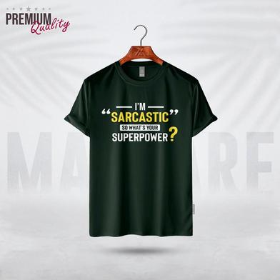 Manfare Premium Graphics T Shirt Bottle Green Color For Men image