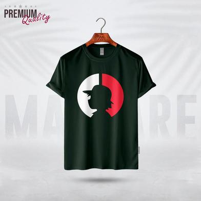 Manfare Premium Graphics T Shirt Bottle Green Color For Men image