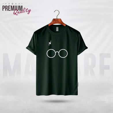 Manfare Premium Graphics T Shirt Bottle Green Color For Men image