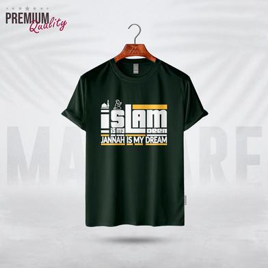 Manfare Premium Graphics T Shirt Bottle GreenFor Men image