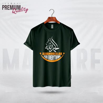 Manfare Premium Graphics T Shirt Bottle Green Color For Men image