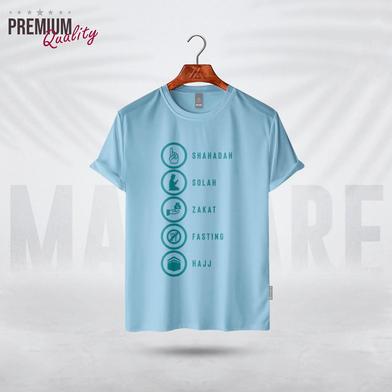 Manfare Premium Graphics T Shirt Turquoise Color For Men image
