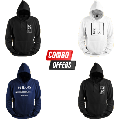 Manfare Premium Winter Random 4 Pcs Hoodie For Men image