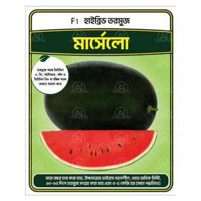 Marcelo Hybrid Water Melon Black 0.5gm Seeds Intact Pack image