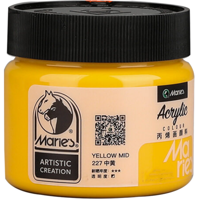 Maries Acrylic Color Paint 100 ml Jar For Professional Artists Yellow Mid image