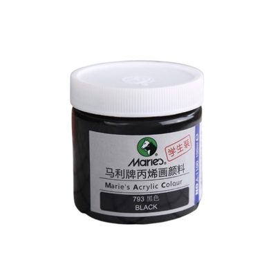 Acrylic Paint Black Gloss 100ml - Acryliccolour