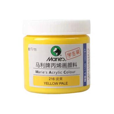 Maries Acrylic Color Paint 100ml Jar For Professional Artists Yellow Pale image