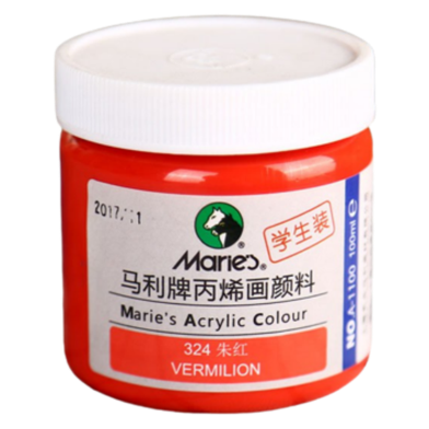 Maries Acrylic Color Paint Jar For Professional Artists Vermillon - 100ml image