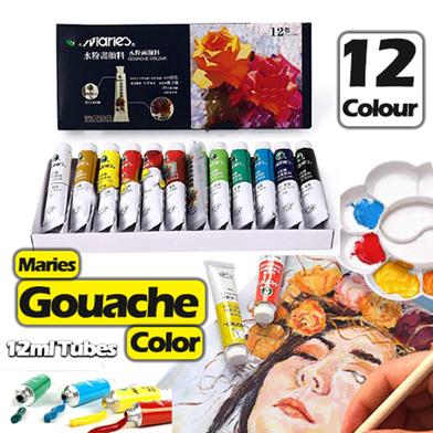 Maries Gouache Colour Paint 12 Color 12ML Tubes image