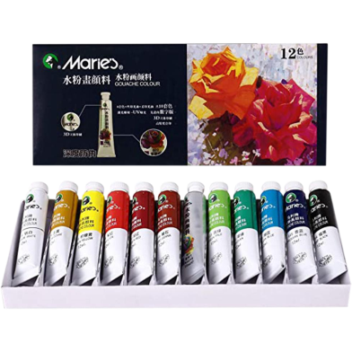 Maries Gouache Colour Paint 12 Color 12ML Tubes image