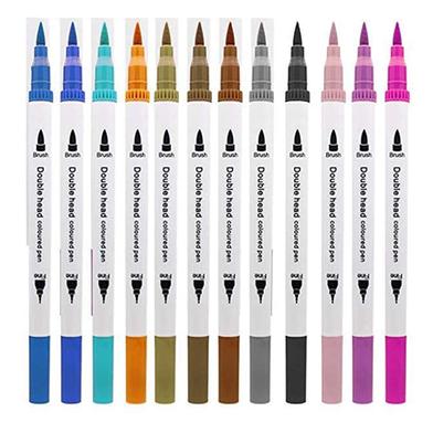 Quality 36 pcs Dual Tip Broad and narrow tip Nib Marker pens Sketch Pens