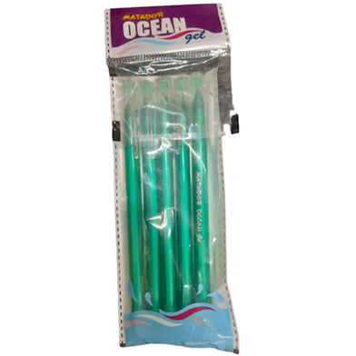 Matador Ocean Gel Pen Green Ink - 5 Pcs image