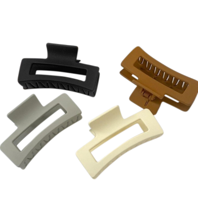 Matte Finish Big Size Rectangular Barrettes| | Jumbo Hair Claw Clips Clutchers With Geometric Shape Clips 1 Pcs Any Color image
